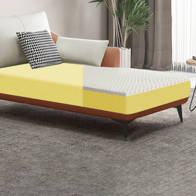 Modern Faux Leather Chaise, One Armed Recessed Arms Lounge Chair with Pillows