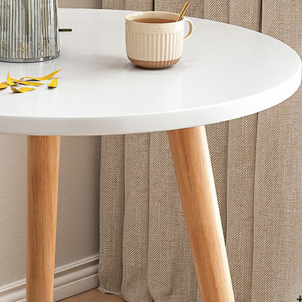Stone 3 Legs Cocktail Table Modern Round Coffee Table with Shelf