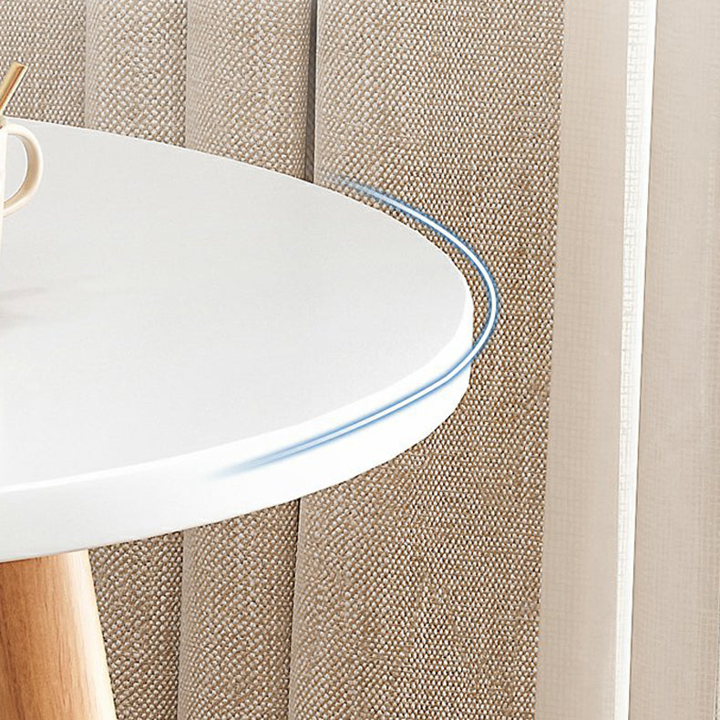 Stone 3 Legs Cocktail Table Modern Round Coffee Table with Shelf