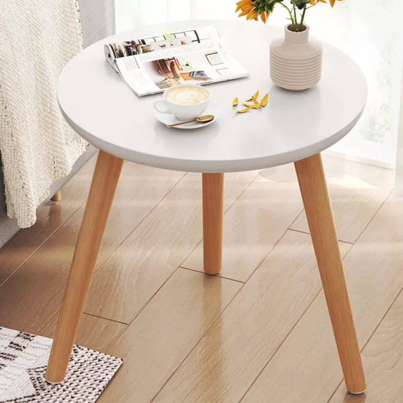 Stone 3 Legs Cocktail Table Modern Round Coffee Table with Shelf