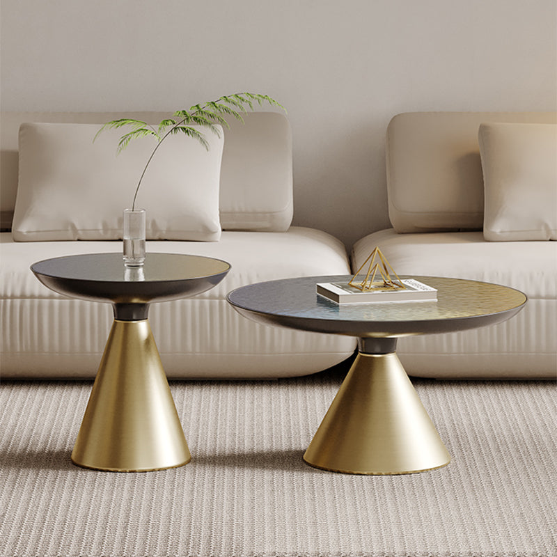 Glass Top Pedestal Coffee Table Modern No Distressing Round Bunching Tables