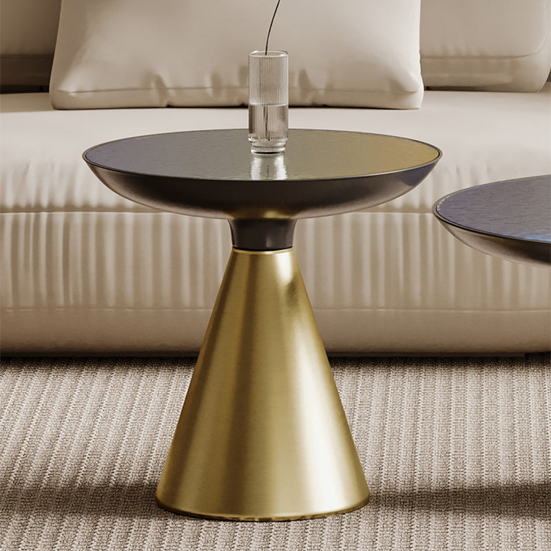 Glass Top Pedestal Coffee Table Modern No Distressing Round Bunching Tables