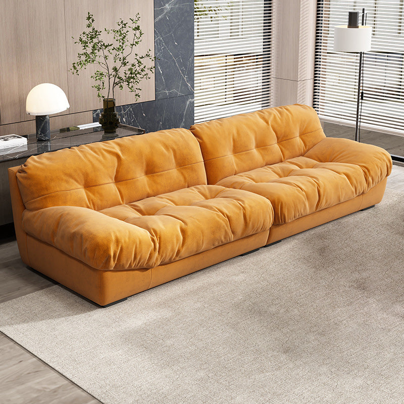 Scandinavian Solid Color Sofa 39.37" Wide Tufted Back Armless Sofa