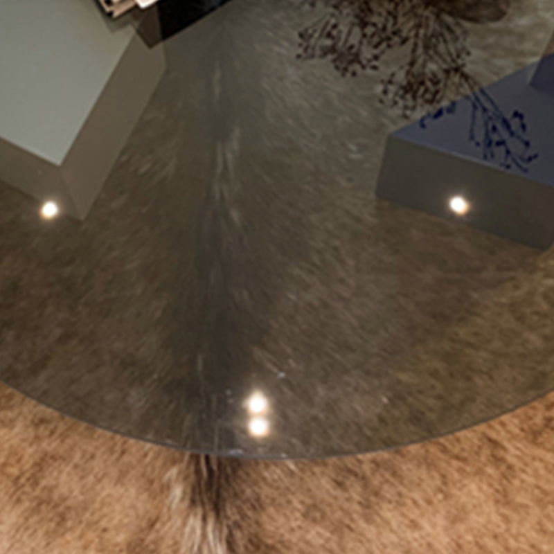 8.6"H Contemporary Coffee Table Glass Top Coffee Cocktail Table