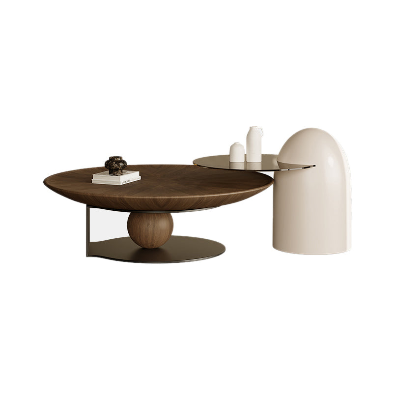 Abstract Coffee or End Table Contemporary Solid Wood Coffee Cocktail Table
