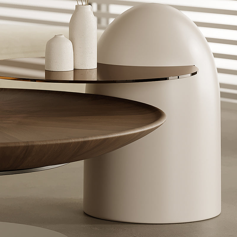 Abstract Coffee or End Table Contemporary Solid Wood Coffee Cocktail Table
