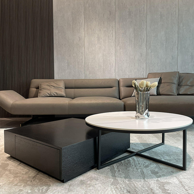 Abstract Coffee or End Table Contemporary Slate Coffee Cocktail Table