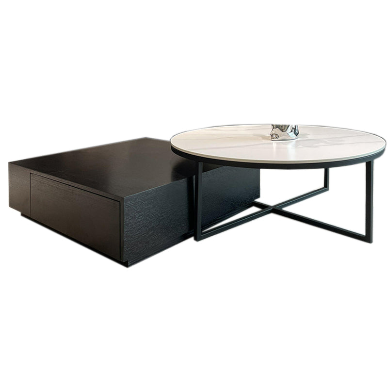 Abstract Coffee or End Table Contemporary Slate Coffee Cocktail Table