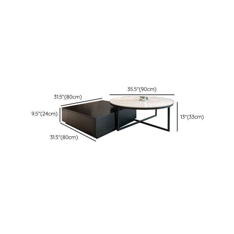 Abstract Coffee or End Table Contemporary Slate Coffee Cocktail Table