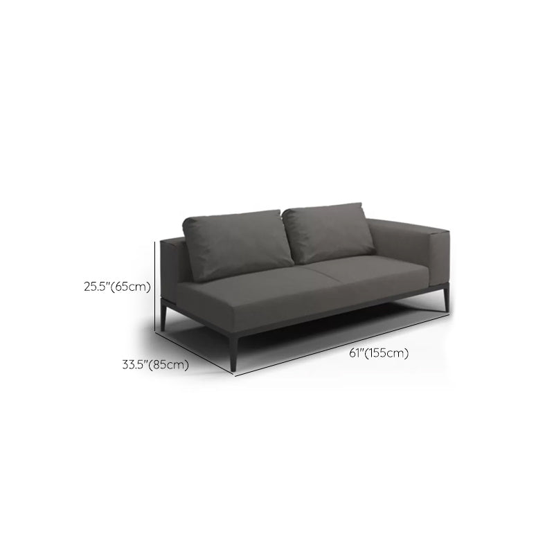 Farmhouse Outdoor Loveseat Fabric Cushion Gray Water Resistant UV Resistant