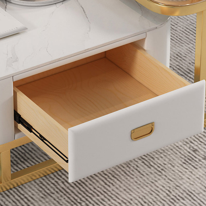 Frame Coffee Table Modern Slate Cocktail Table with Storage Drawers