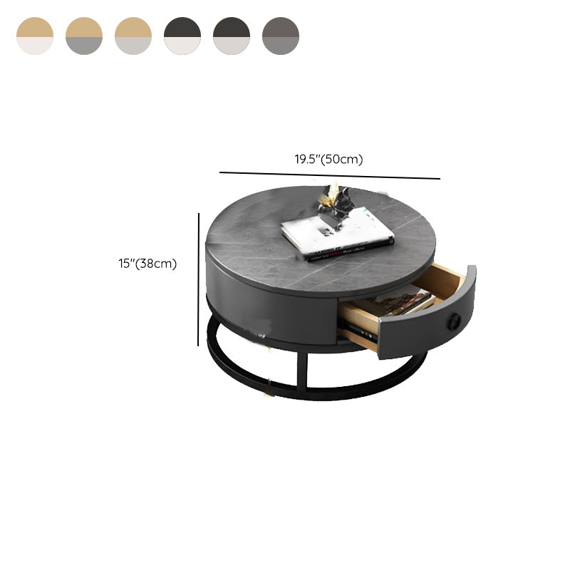 Frame Coffee Table Modern Slate Cocktail Table with Storage Drawers
