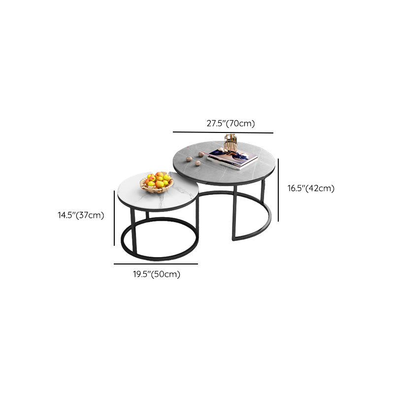 Frame Coffee Table Modern Slate Cocktail Table with Storage Drawers