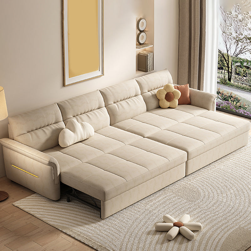 Glam White Futon and Mattress Flared Arms Folding Futon Frame