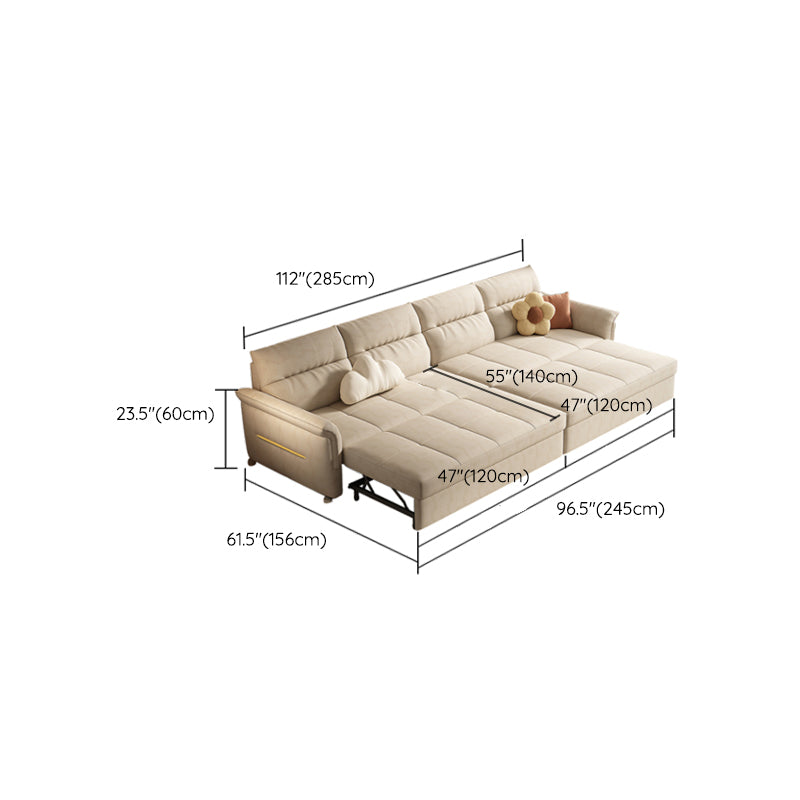 Glam White Futon and Mattress Flared Arms Folding Futon Frame