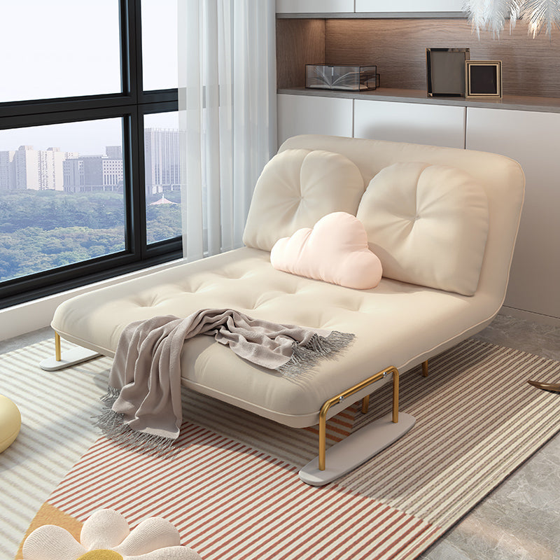 Glam Upholstered Futon and Mattress Pillow Back Folding Futon Frame