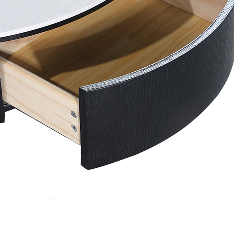 Slate Round Coffee Table Solid Wood Coffee Cocktail Table for Living Room