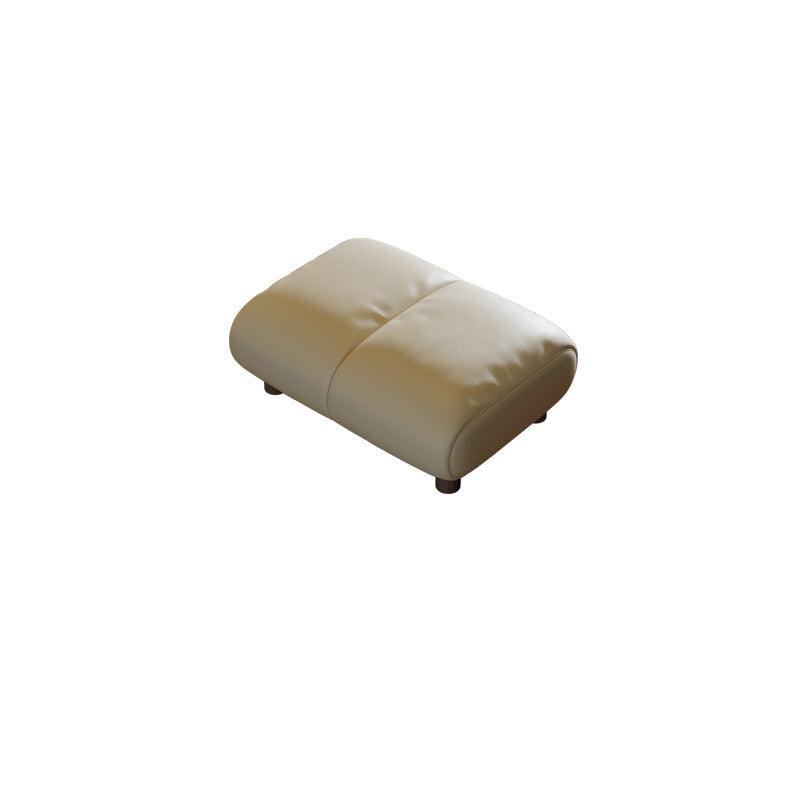 Genuine Leather Loose Back Sofa 31.5" H Beige Tuxedo Arm Sofa
