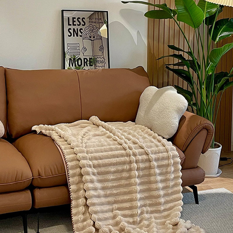 Brown Genuine Leather Sofa Loose Back Flared Arm Sofa with Pillows