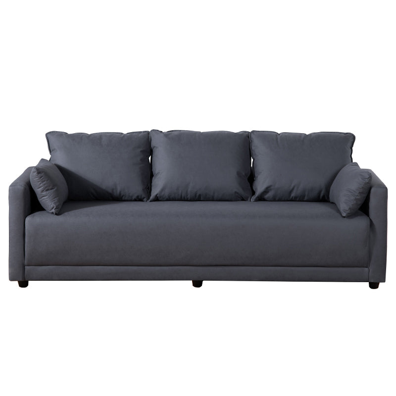 Square Arm Loose Back Sofa 2/3-Seater Nordic Leather Single Cushion Sofa