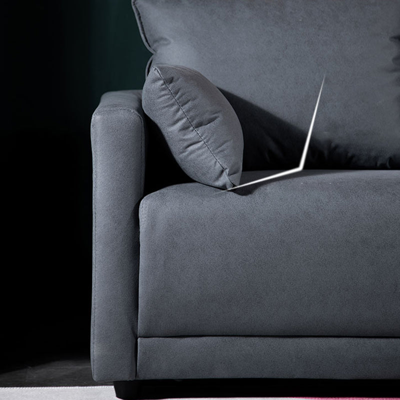 Square Arm Loose Back Sofa 2/3-Seater Nordic Leather Single Cushion Sofa
