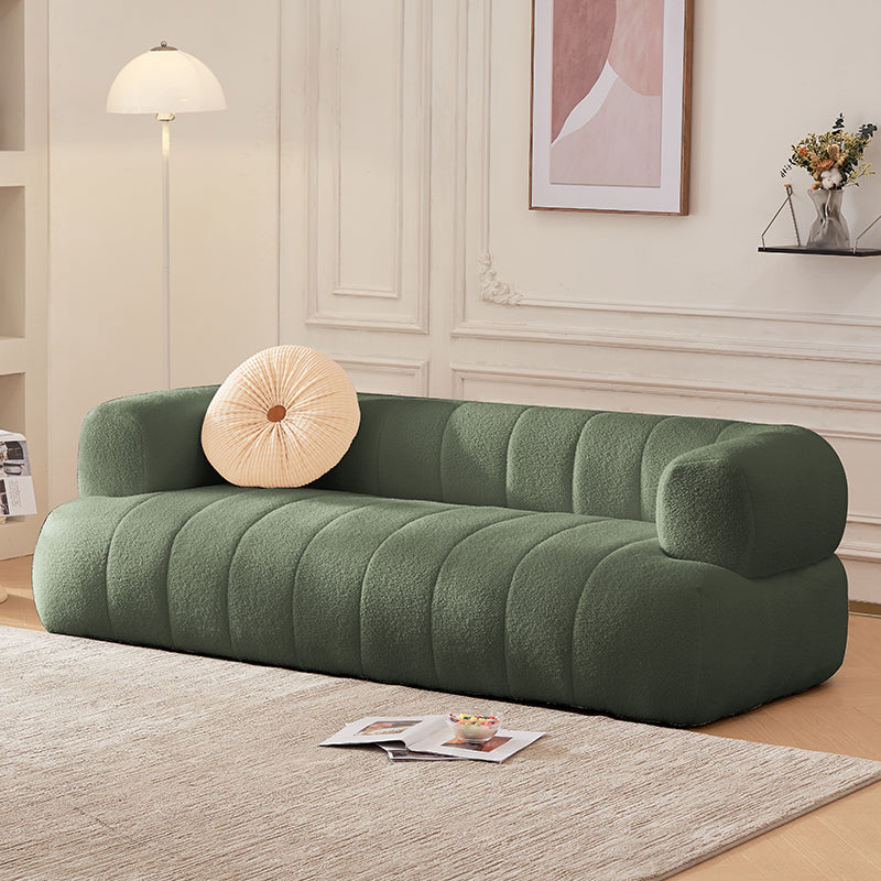 Recessed Arm Wool Sofa Scandinavian 23.6" High Sofa with Pillows