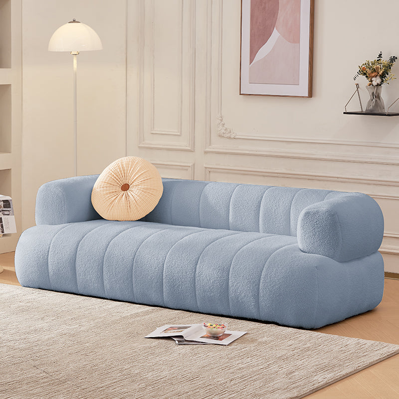 Recessed Arm Wool Sofa Scandinavian 23.6" High Sofa with Pillows