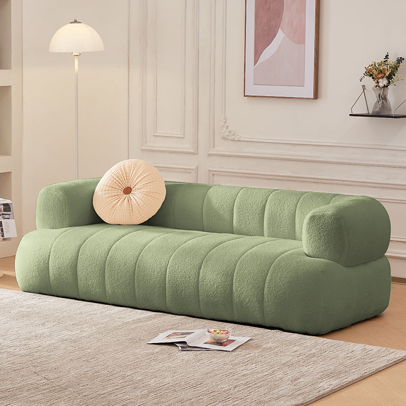 Recessed Arm Wool Sofa Scandinavian 23.6" High Sofa with Pillows
