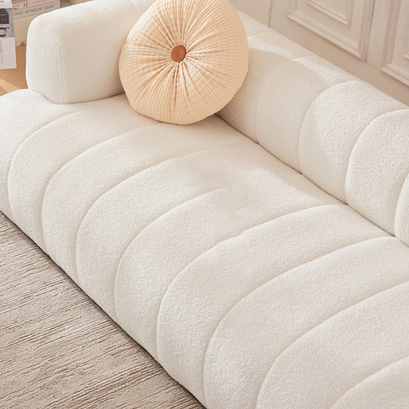 Recessed Arm Wool Sofa Scandinavian 23.6" High Sofa with Pillows