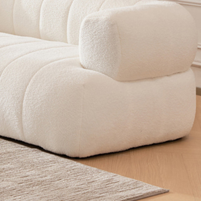 Recessed Arm Wool Sofa Scandinavian 23.6" High Sofa with Pillows