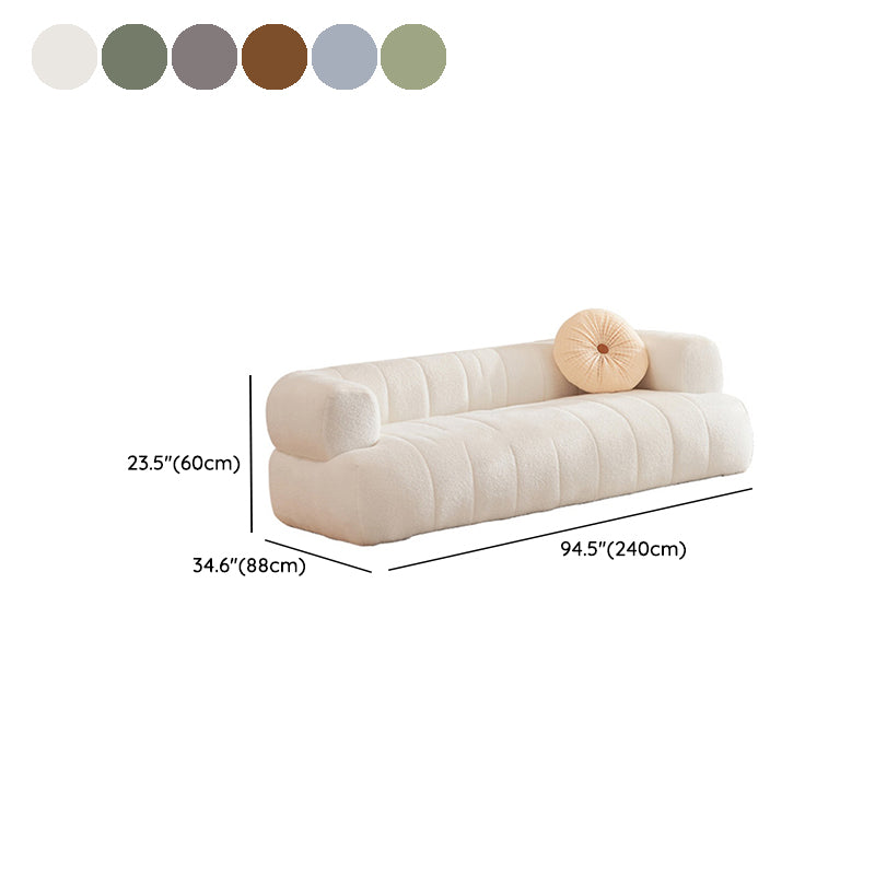 Recessed Arm Wool Sofa Scandinavian 23.6" High Sofa with Pillows