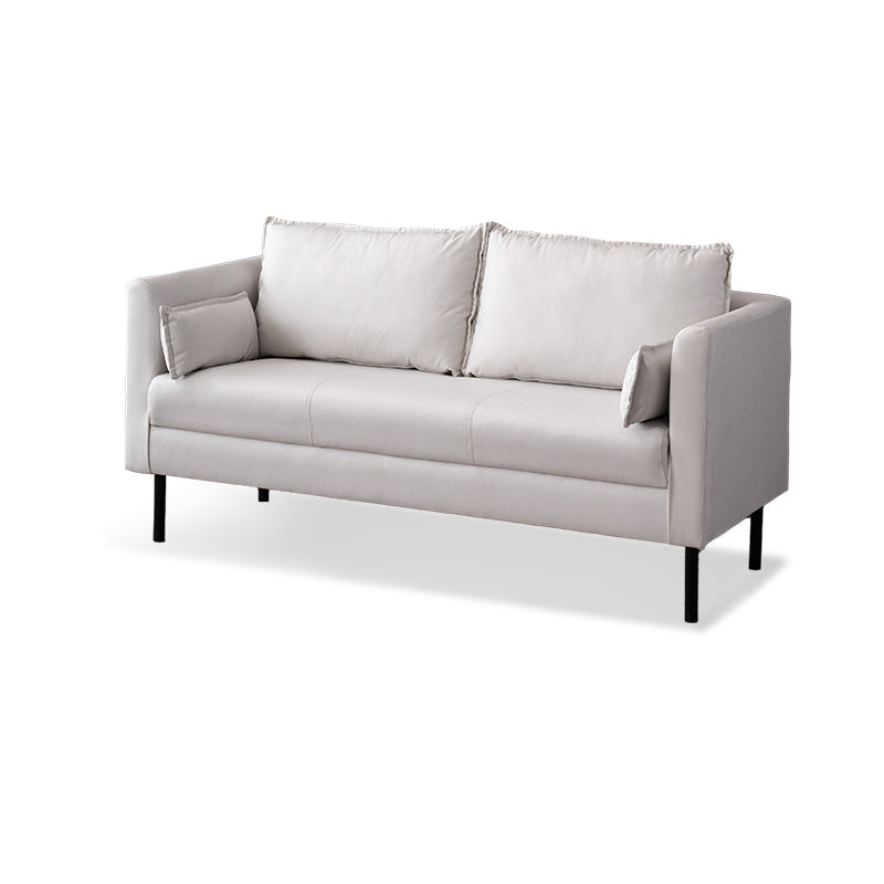Faux Leather Loose Back Sofa Square Arm Single Cushion Loveseat