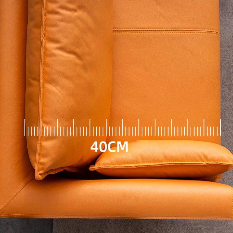 Faux Leather Loose Back Sofa Square Arm Single Cushion Loveseat