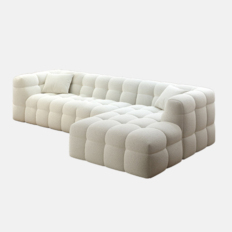 Scandinavian Living Room Sectional Sofas White L-Shape Modular Sleeper Sectional