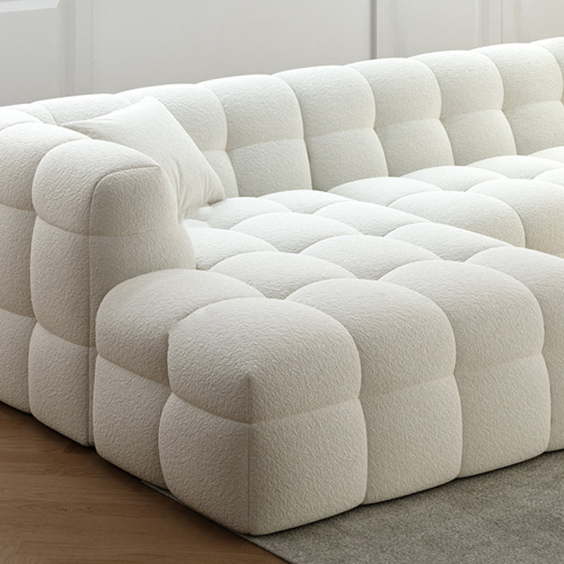 Scandinavian Living Room Sectional Sofas White L-Shape Modular Sleeper Sectional