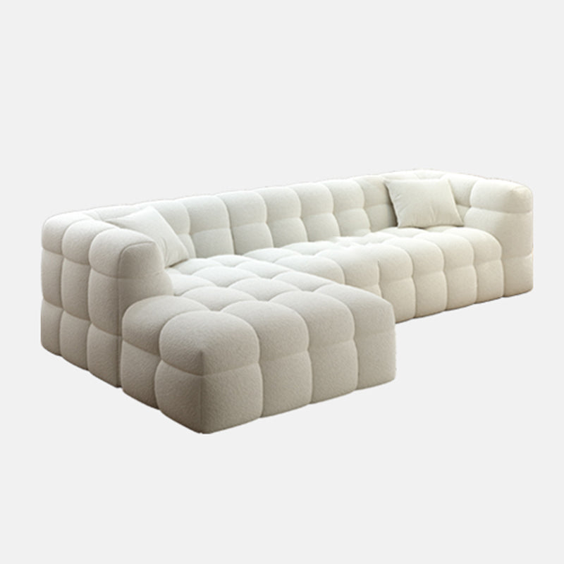 Scandinavian Living Room Sectional Sofas White L-Shape Modular Sleeper Sectional