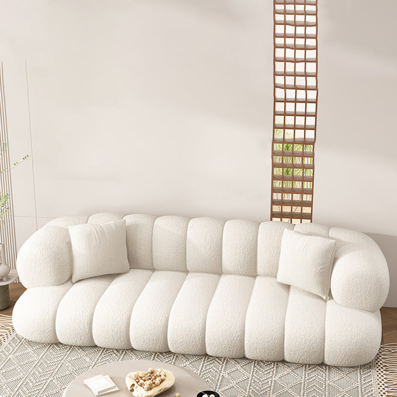 Sewn Pillow Back Sofa Northern European Recessed Arm Sofa with Pillows