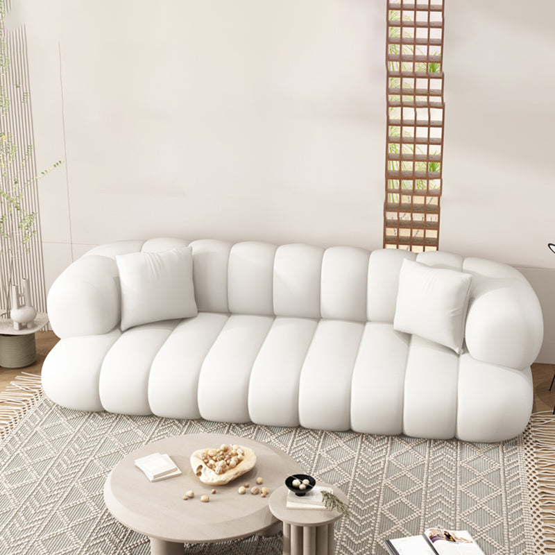 Sewn Pillow Back Sofa Northern European Recessed Arm Sofa with Pillows
