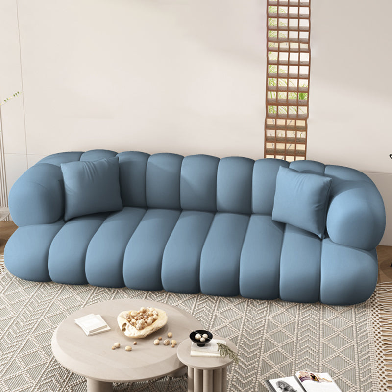 Sewn Pillow Back Sofa Northern European Recessed Arm Sofa with Pillows