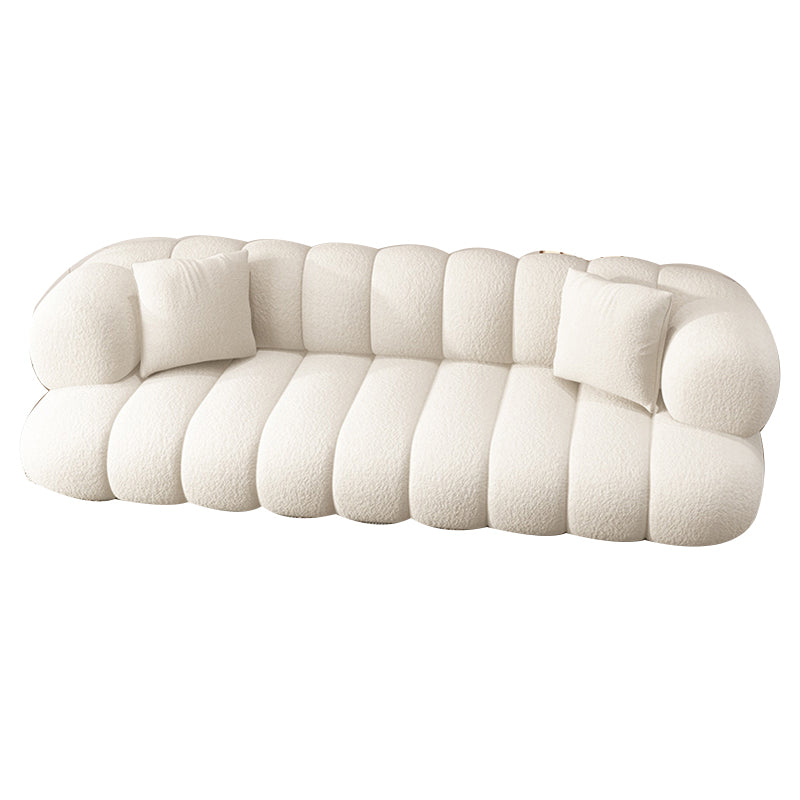 Sewn Pillow Back Sofa Northern European Recessed Arm Sofa with Pillows