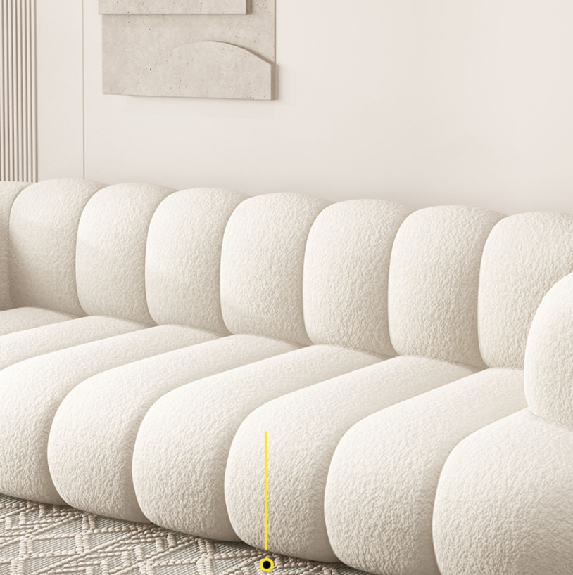 Sewn Pillow Back Sofa Northern European Recessed Arm Sofa with Pillows