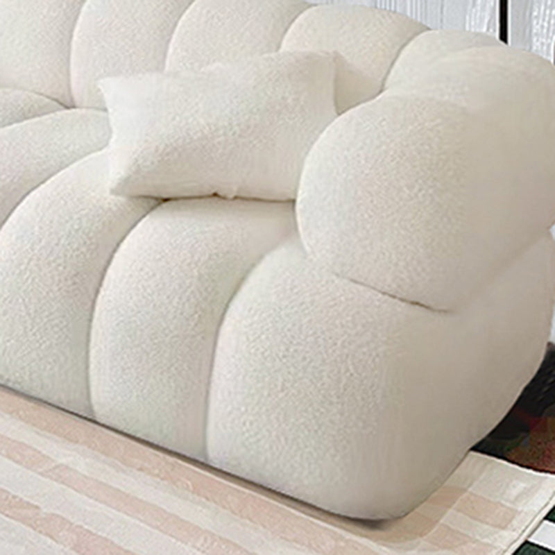 Sewn Pillow Back Sofa Northern European Recessed Arm Sofa with Pillows