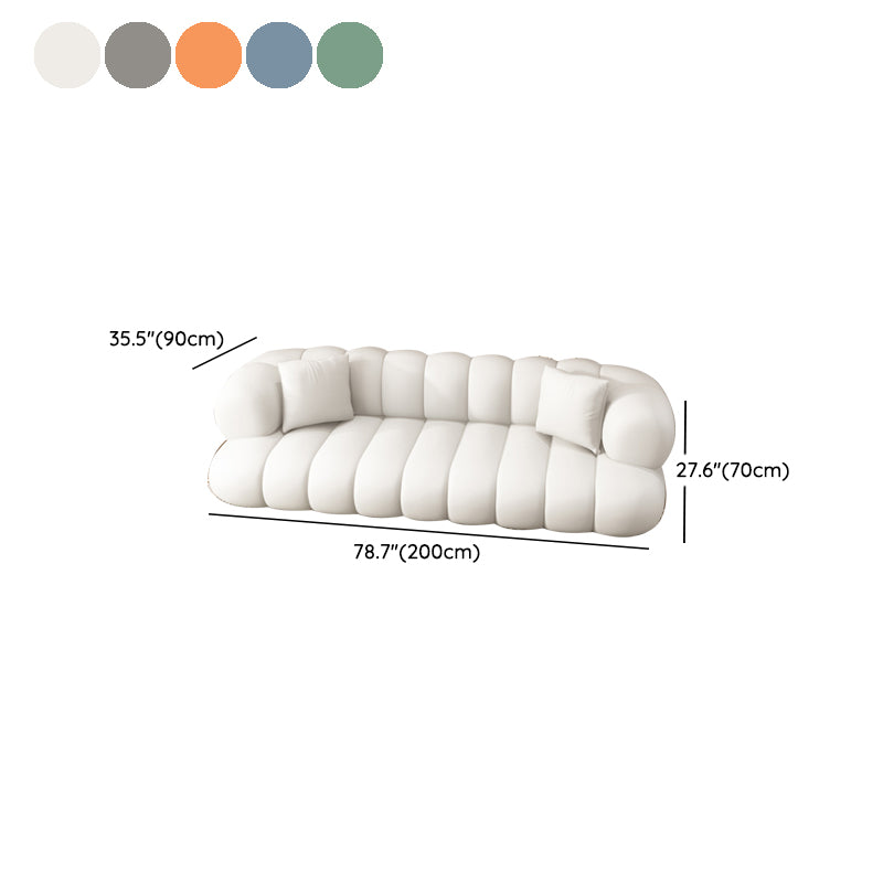 Sewn Pillow Back Sofa Northern European Recessed Arm Sofa with Pillows