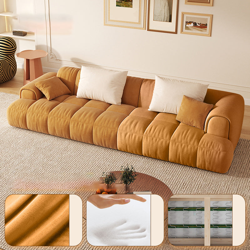 Scandinavian Recessed Arm Sofa 28.7" H Blocks Sofa with Pillows