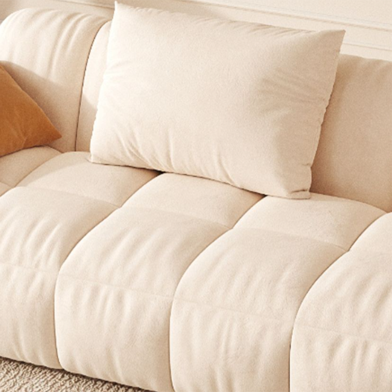 Scandinavian Recessed Arm Sofa 28.7" H Blocks Sofa with Pillows