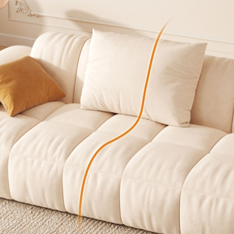 Scandinavian Recessed Arm Sofa 28.7" H Blocks Sofa with Pillows