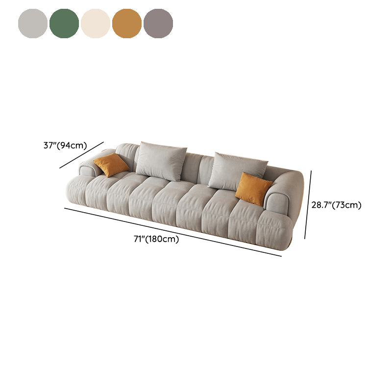 Scandinavian Recessed Arm Sofa 28.7" H Blocks Sofa with Pillows