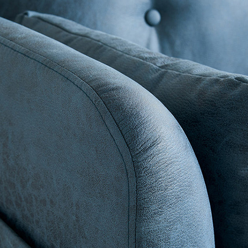 Tufted Square Arm Sofa 3-Seater Faux Leather Single Cushion Sofa