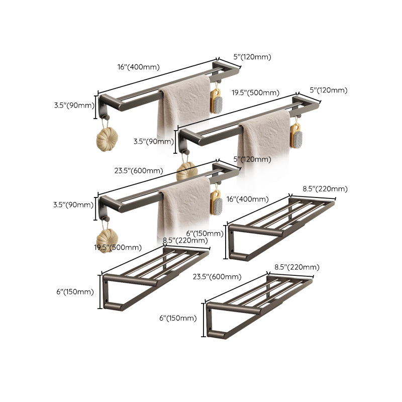 Contemporary Bathroom Accessory As Individual Or As a Set in Grey