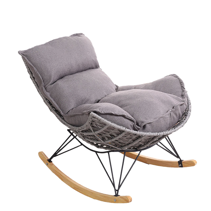 Modern Style Rattan Sofa Rocking Chair Indoor Rocking Chair with Cushion